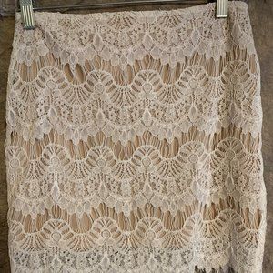 Cream lace skirt